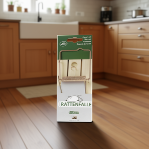 Trampa para ratas con mecanismo de resorte de madera para control de plagas, fabricada en Austria - Product Image 3
