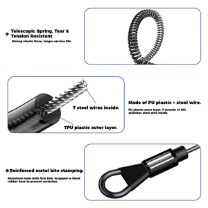 Alicates para señuelos de acero inoxidable y juego de pinzas para peces con cordón de alambre de acero antipérdida mosquetón cuerda de resorte - Product Image 4