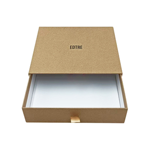 Caja de Regalo de Cartón Kraft con Logotipo Impreso Personalizado, Caja Rígida con Cajón Deslizable y Cinta - Product Image 5