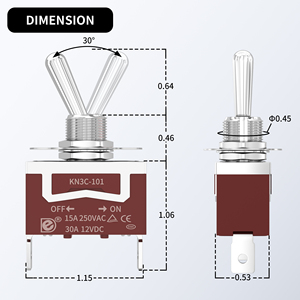 Interrupteur à bascule 30A 12V ON OFF avec cache-bottes, interrupteur électrique robuste SPST 2 broches, étanche - Product Image 2