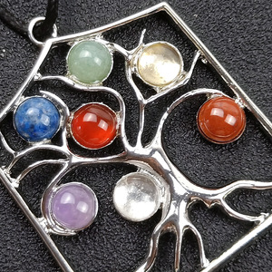 Pendentif décoratif en quartz pour arbre de <span class=keywords><strong>vie</strong></span>, <span class=keywords><strong>7</strong></span> pièces, sculpté à la main, cristal, chakra - Product Image 2