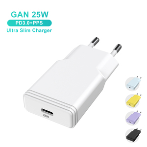 Cargador de Teléfono Ultra Delgado Tipo C Gan PD de 25w para iPhone y Samsung, Adaptador Portátil de Carga Rápida para Dispositivos Móviles, Cargador de Pared USB C - Product Image 1
