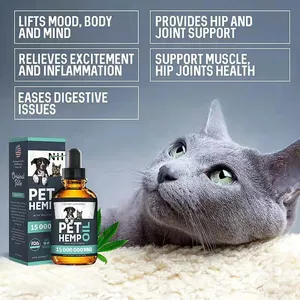 OEM/ODM olio di canapa per cani e gatti cane ricco di Omega 3-6-9 integratori per cani per la salute delle articolazioni e dell'anca