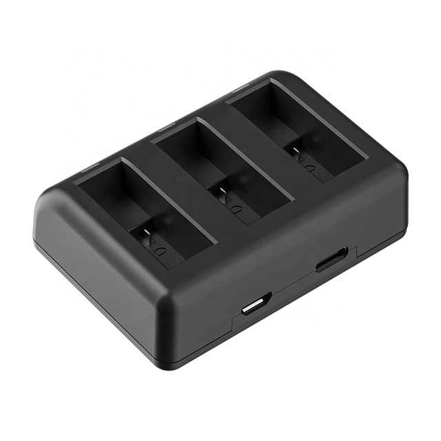 PUJIMAX 3 Slot 5V/2A Battery Charger Type-C & Micro Port for GoPro Hero 5 6 7 8 Black Action Sport Camera Battery