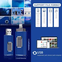 Clé USB 3.0 haute vitesse 4-en-1 en gros pour iPhone, Type-C, Android et PC, Clé USB portable, Clé mémoire, Clé photo