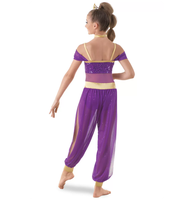Costumes de danse pour filles, tenues de spectacle à manches courtes pour enfants, vêtements de scène pour enfants, costumes arabes