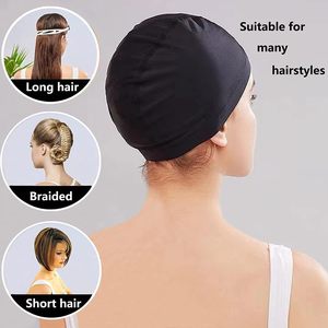 <span class=keywords><strong>Bonnet</strong></span> <span class=keywords><strong>de</strong></span> <span class=keywords><strong>bain</strong></span> en tissu avec logo personnalisé, imperméable, élastique, confortable, multicolores, pour adultes, hommes, femmes, entraînement en piscine - Product Image 5