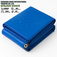 Bâche de protection industrielle bleue en PVC tissé enduit, imperméable, 400g/m², pour fenêtres latérales de camion