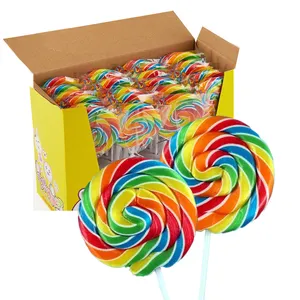 chocolates and sweets wholesale children's snack wave board fruit hard candy 50g large rainbow lollipop loly pop lollipop