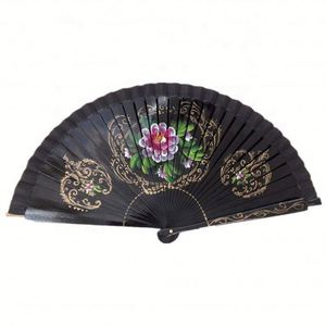 Ventilador de mano de madera plegable vintage español de flamenco, con logotipo personalizado y pintado, ¡gran oferta! - Product Image 3