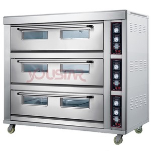 전기 및 가스 데크 피자 빵 3 층 6 트레이 상업용 산업용 베이커리 오븐 - Product Image 1