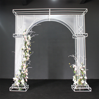 Blanc Élégant Arc de Mariage En Métal de Conception de Toile De Fond