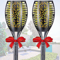 Nouvelle conception de lampe torche solaire de jardin à 96 LED, décoration paysagère extérieure, étanche, flamme IP65, panneau solaire à plusieurs puissances, batterie