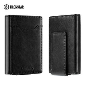 TILONSTAR TVC124 Porte-cartes de voyage RFID Business Leather Aluminium Credit Card Holder pour hommes - Product Image 4