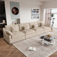 VOXHOME Luxuriöses Minimalistisches Modulares Ecksofa-Set aus Bouclé-Stoff mit Hochdichtem Schwamm für Wohnzimmer-Möbelset