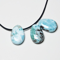 Pendentifs classiques en pierre naturelle Larimar de Dominique bleue, perles en forme de poire de 30 mm, vente chaude, tendance, pour homme, cadeau
