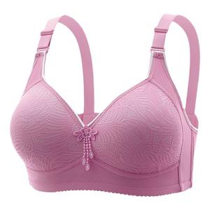 Commerce extérieur Nouveau Sexy Dentelle Fleur Visage Soutien-Gorge Sans Bordure Quatre Rangées Trois Éponge Tasse Mère Plus La Taille Sous-Vêtements Femmes - Product Image 5