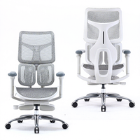 Siège de bureau exécutif moderne de luxe de haute qualité S100, chaise ergonomique en aluminium avec repose-pieds rétractable et dossier réglable