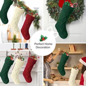 Chaussettes <span class=keywords><strong>de</strong></span> <span class=keywords><strong>Noël</strong></span> personnalisées avec nom brodé, chaussettes tricotées grande capacité pour accrocher au cheminée, cadeau <span class=keywords><strong>de</strong></span> <span class=keywords><strong>Noël</strong></span> - Product Image 4