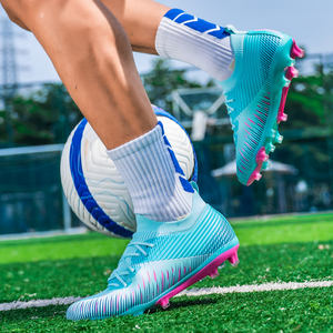 Chaussures de football professionnelles personnalisables à crampons longs, semelle intérieure en maille TPU antidérapante de haute qualité, chaussures d'entraînement sportif à ressort - Product Image 5