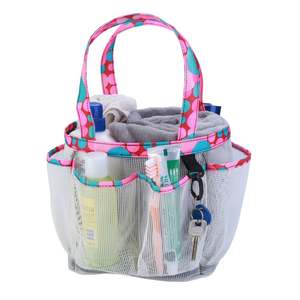 Sac de plage tendance, sacs de plage multi-poches en filet, organisateur de toilette et de bain avec 8 compartiments de rangement - Product Image 2