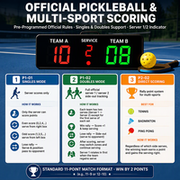 Papan Skor Pickleball Digital Portabel Kontrol Gelang Ganda Jarak Jauh Nirkabel 30m Kecerahan 5 Tingkat Penggunaan Multi-Olahraga untuk Klub