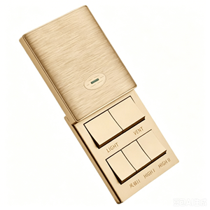 Luxury PC Wall <b>Switch</b> 1-<b>Switch</b> <b>Touch</b> Control Light Vent High I High II Gold Finish IP20 2A 5V Wi-Fi Enabled Smart Life App - Product Image 1