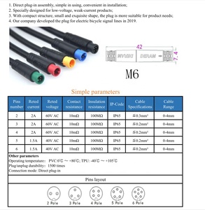 Conector de Cable <span class=keywords><strong>y</strong></span> Cable para iluminación exterior, de 3 pines conector hembra, impermeable, Circular, M6 Led - Product Image 3