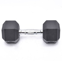 GYMKO Haltères hexagonaux en fonte noirs avec revêtement en caoutchouc pour fitness