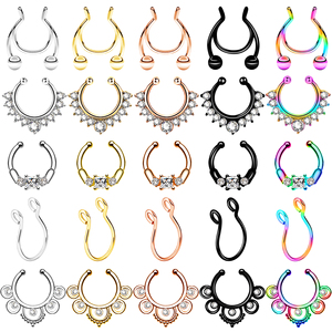 2025 Anello per Naso/Septum Magnetico Personalizzato in Acciaio Inossidabile, Senza Piercing, con Clip Pendente, Finto, Carino, per Naso o Narice, <span class=keywords><strong>Gioielli</strong></span> - Product Image 4