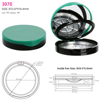 Emballage cosmétique personnalisé OMI, boîte compacte vide pour poudre pressée avec miroir, boîte compacte pour poudre de fard à joues, boîte compacte pour poudre fixante