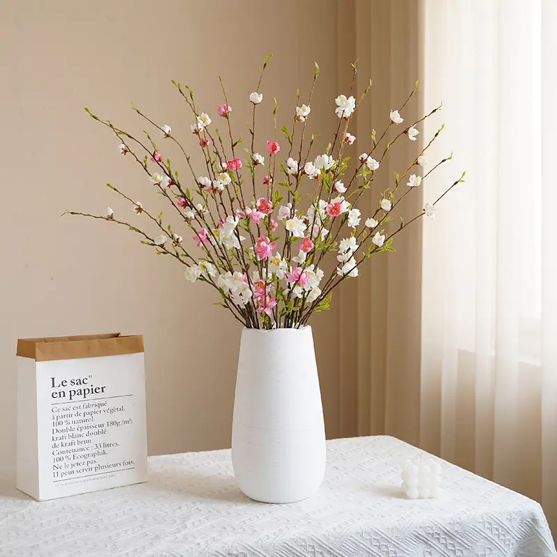 3 têtes de fleurs de prunier basses quantité minimale de commande fleurs artificielles pour la décoration intérieure faites à la main en fausse fleur de prunier arrangement floral fausses fleurs