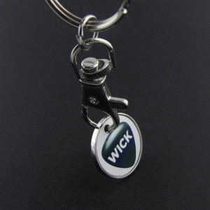 LLavero de Metal personalizado para <span class=keywords><strong>supermercado</strong></span>, soporte para llaves con logotipo de color epoxi, Token, moneda - Product Image 3