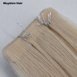 Extensions de cheveux naturels indiens vierges à prix d'usine, invisibles, lisses, avec bande adhésive, blondes, lisses naturelles - Product Image 5