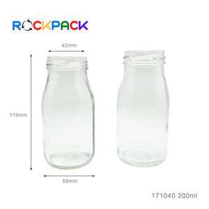 Bouteille de lait ronde vide de 200ml, bouteille de jus, bouteille de boisson avec bouchon à vis - Product Image 6