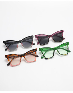 Lunettes de soleil œil-de-chat tendance, montures larges à blocs de couleurs contrastées, esthétique luxueuse, protection UV - Product Image 5