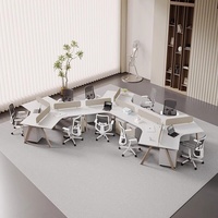 Escritorio de Oficina con Cubierta de Vidrio Premium y Mesa de Oficina con Muebles Modernos para Oficina