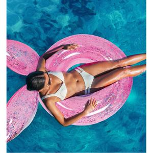 <span class=keywords><strong>Ensemble</strong></span> de 3 flotteurs gonflables en forme de lapin pour piscine, comprenant un <span class=keywords><strong>tube</strong></span> de piscine, une chaise de piscine et un hamac aquatique rempli de confettis argentés scintillants - Product Image 2