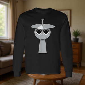 Camiseta de Manga Larga Cluker de Sprunki, Diseño de Personajes en Gris, Unisex - Product Image 3