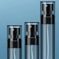 En stock, flacon pulvérisateur transparent noir de 120 ml, flacon cosmétique en plastique PET à fine brume, flacon pulvérisateur
