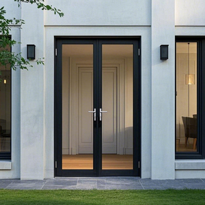 LEDOW Porte de vitrine moderne en verre personnalisable Porte commerciale en aluminium pour espaces de vente au détail Style français Extérieur