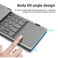 Nouveau clavier sans fil pliable à trois volets avec pavé tactile pour iPad Pro Type-C Mini, portable, pour ordinateur portable et applications de bureau