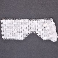 Masque pour les yeux en cristal de jade de quartz clair blanc pur naturel
