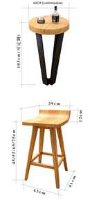 Ensemble table et chaises <span class=keywords><strong>de</strong></span> salle à manger en bois massif nordique, <span class=keywords><strong>comptoir</strong></span> <span class=keywords><strong>de</strong></span> bar créatif, chaise <span class=keywords><strong>de</strong></span> réception, table basse, tabouret <span class=keywords><strong>de</strong></span> bar à domicile, tabouret <span class=keywords><strong>de</strong></span> salle à manger <span class=keywords><strong>de</strong></span> cuisine - Product Image 6