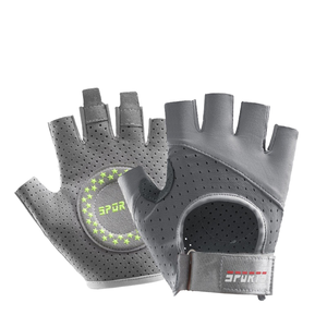 Gants de sport unisexes JINGBA OEM/ODM antidérapants, respirants, demi-doigts, pour musculation et moto, en spandex, caoutchouc et éponge - Product Image 1
