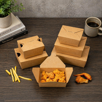 Boîte à lunch jetable en papier kraft pour poulet frit coréen, collations, plats à emporter, restauration rapide, emballage alimentaire pour la restauration rapide