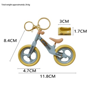 Porte-clés mini vélo en gros, pendentif créatif en forme de vélo d'équilibre, chaîne mignonne pour décoration de sac, cadeau pour enfants, faveurs de fête - Product Image 4