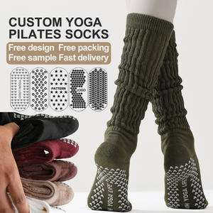 <span class=keywords><strong>Calcetines</strong></span> Deportivos de Punto Grueso Antideslizantes para Mujer, Otoño Invierno, para Fitness, Yoga, Pilates, con Agarre Personalizado - Product Image 1
