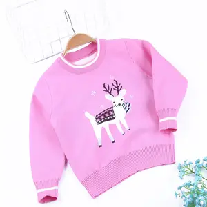 Bulk Wholesale Clothing Woolen Knitting Patterns Kids Wear Designs Sweater For Girls From China