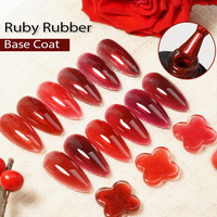 Ruban adhésif pour ongles en gel Ruby Rubber Base Coat à usage unique, longue durée, véritable gel, non toxique, semi-durci, autocollants de vernis à ongles en gel UV